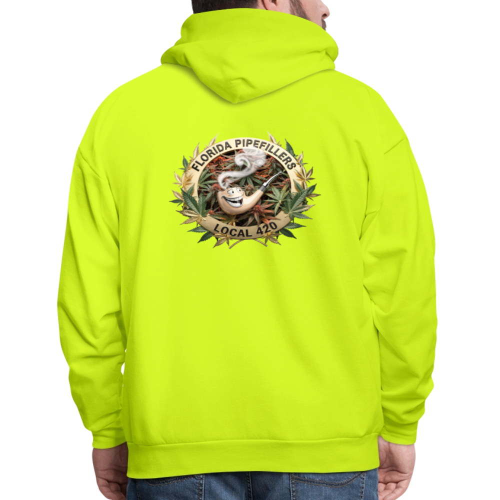 FLORIDA PIPEFILLERS LOCAL 420 F/B DESIGN Men's Hoodie - safety green