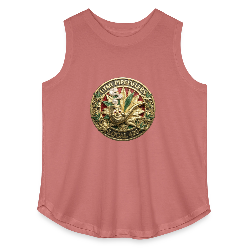 UTAH PIPEFILLERS LOCAL 420 Women's Curvy Relaxed Tank Top - mauve