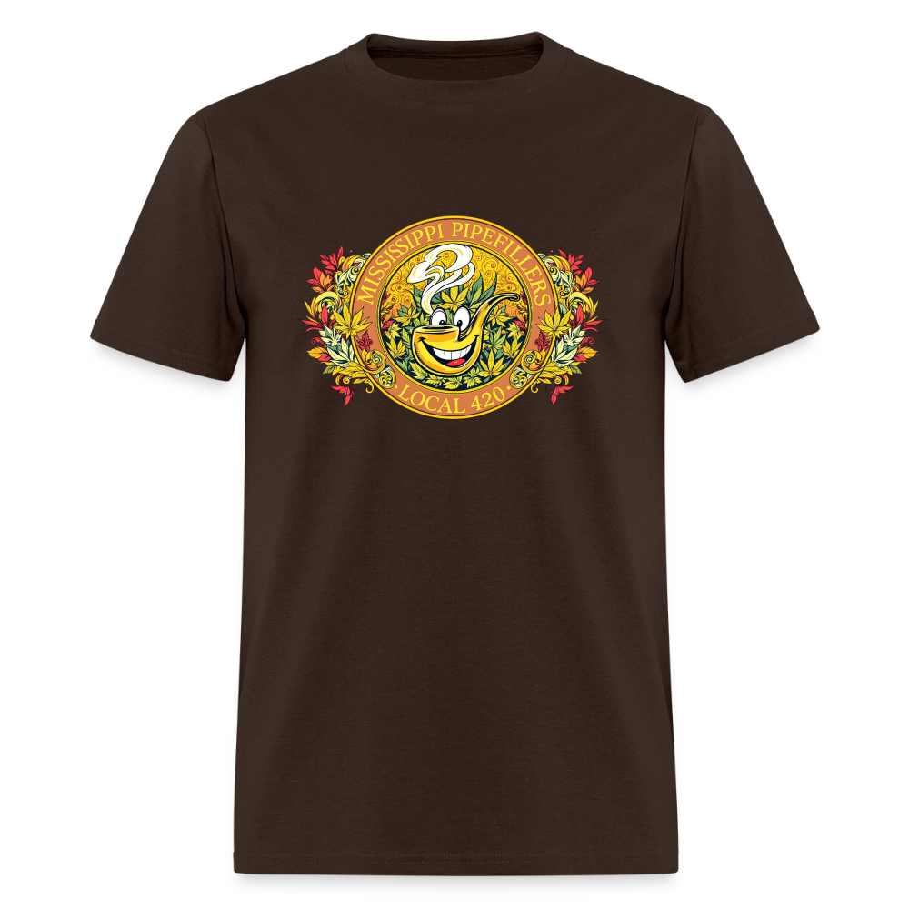 MISSISSIPPI PIPEFILLERS LOCAL 420 F/B DESIGNS Men's T-Shirt - brown