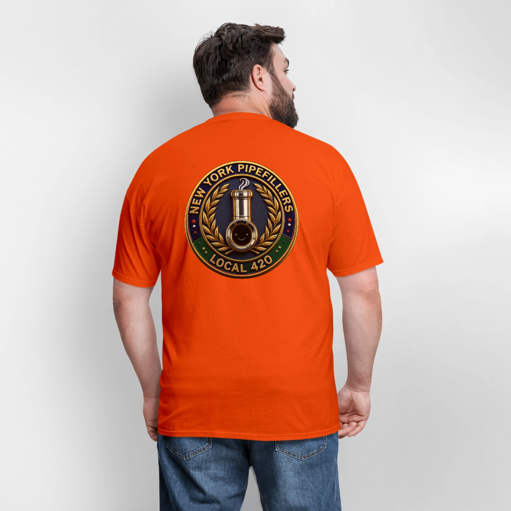 NEW YORK PIPEFILLERS LOCAL 420 F/B DESIGNS Men's T-Shirt - orange