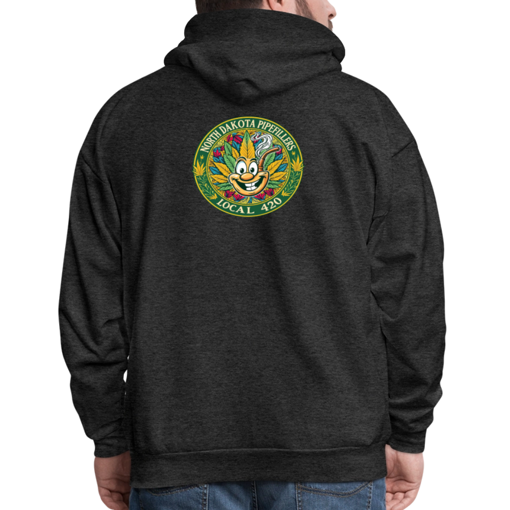 NORTH DAKOTA PIPEFILLERS LOCAL 420 F/B 2 DESIGNS Men's Hoodie - charcoal grey