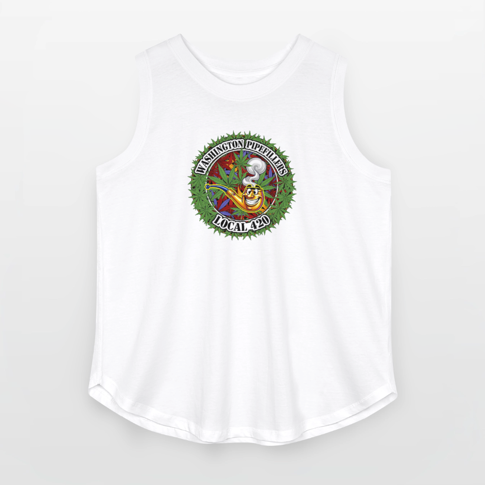 WASHINGTON PIPEFILLERS LOCAL 420 Women's Curvy Relaxed Tank Top - white