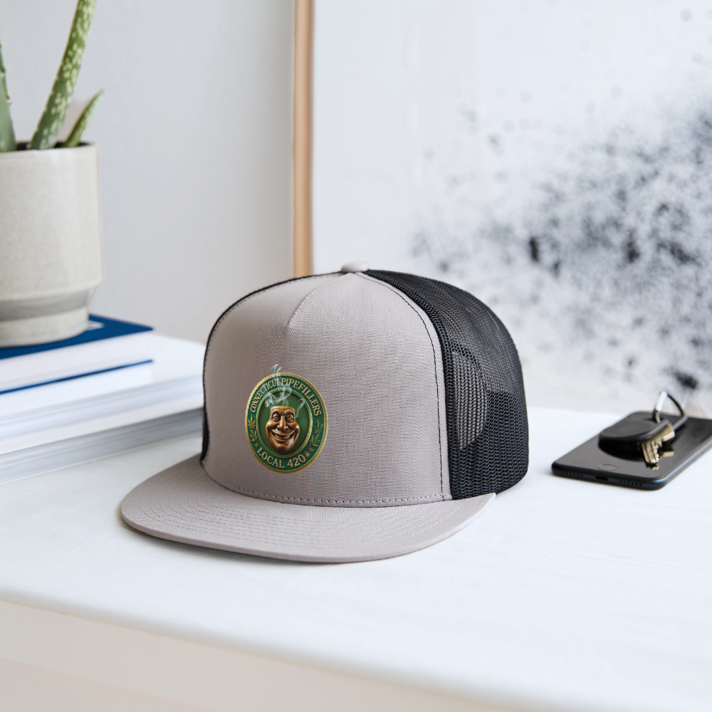 CONNECTICUT PIPEFILLERS LOCAL 420  Trucker Hat - gray/black