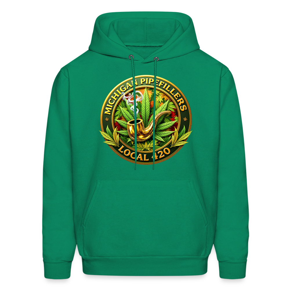 MICHIGAN PIPEFILLERS LOCAL 420 F/B DESIGN Men's Hoodie - kelly green