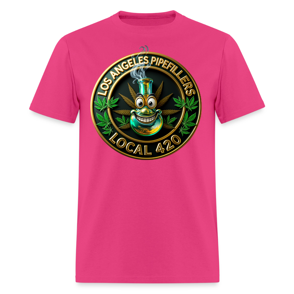 LOS ANGLES PIPEFILLERS LOCAL 420 Men's T-Shirt - fuchsia