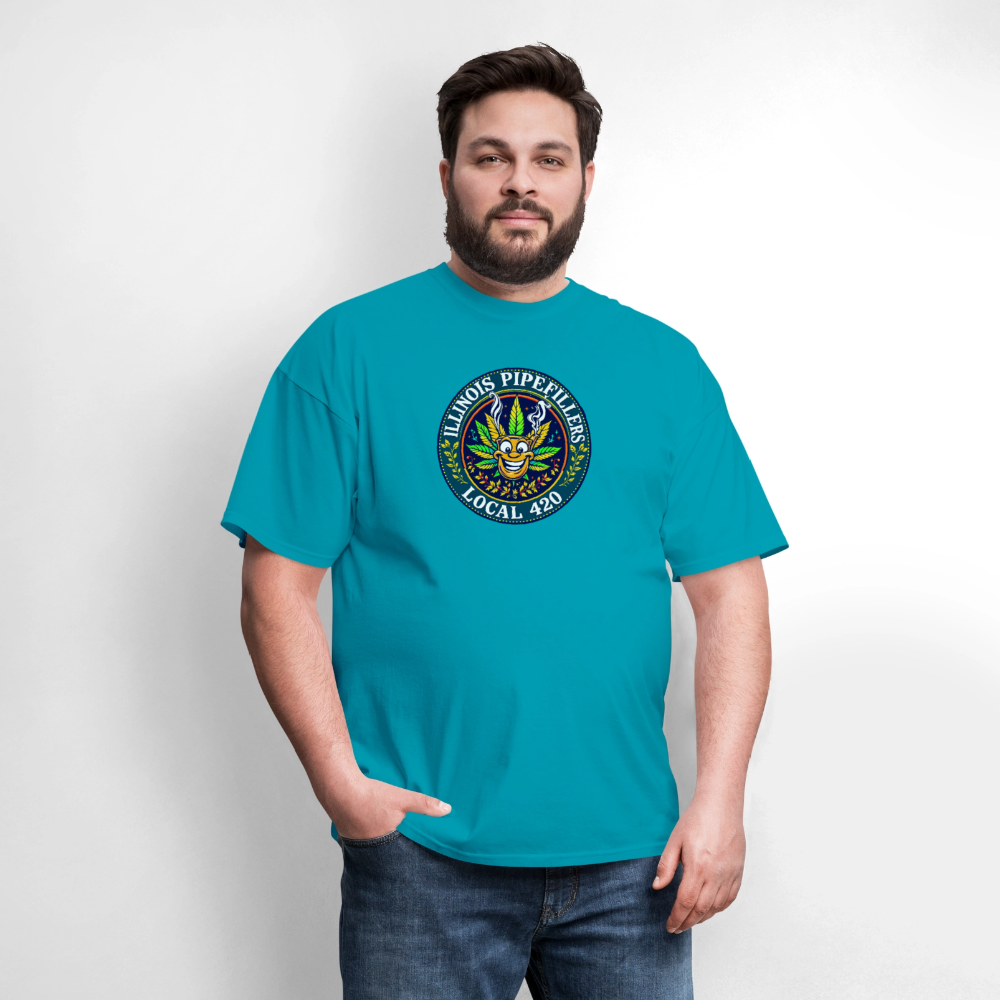 ILLINOIS PIPEFILLERS LOCAL 420 Men's T-Shirt - turquoise