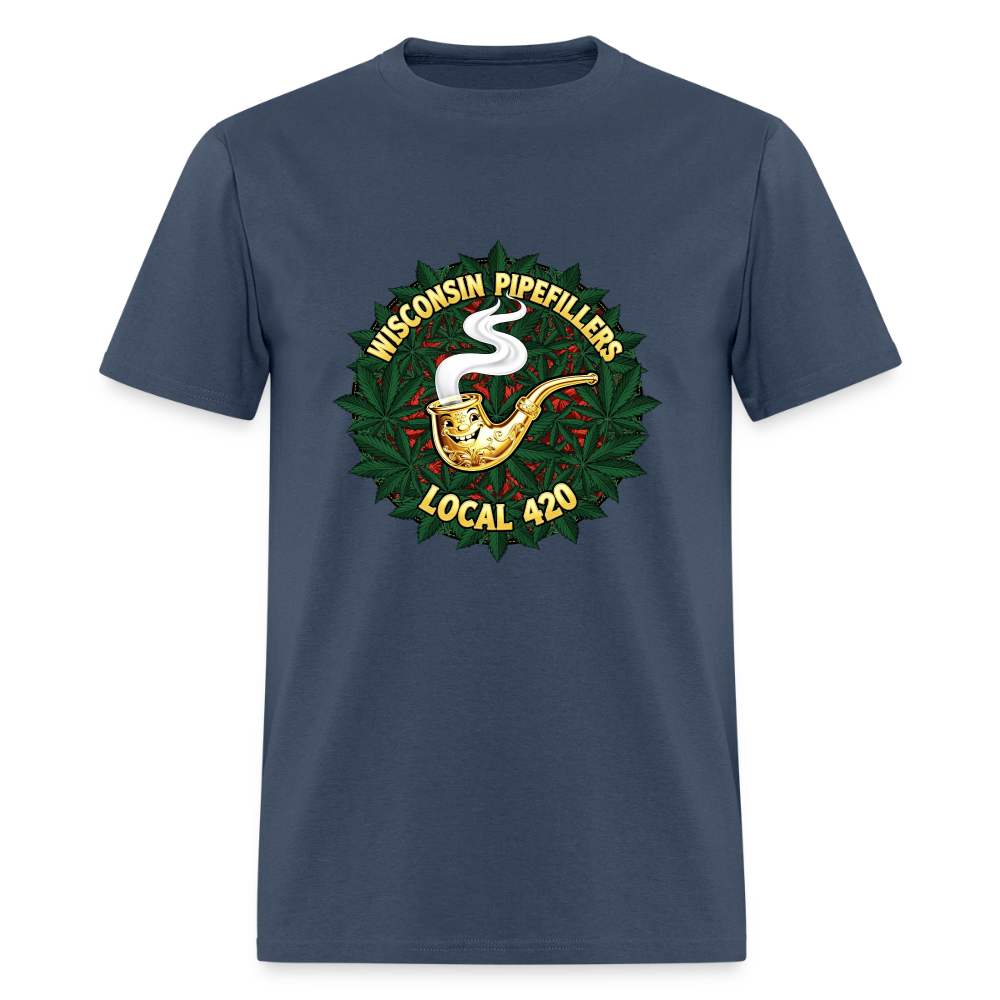 WISCONSIN PIPEFILLERS LOCAL 420 Men's T-Shirt -  blue dusk