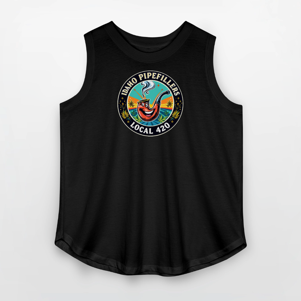 IDAHO PIPEFILLERS LOCAL 420 Women's Curvy Relaxed Tank Top - black