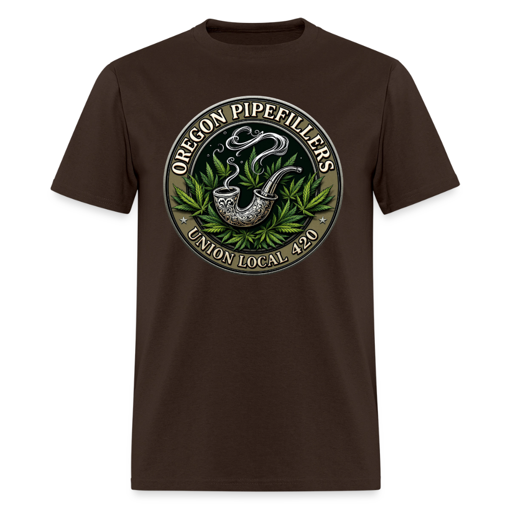 OREGON PIPEFILLERS LOCAL 420 Men's T-Shirt - brown