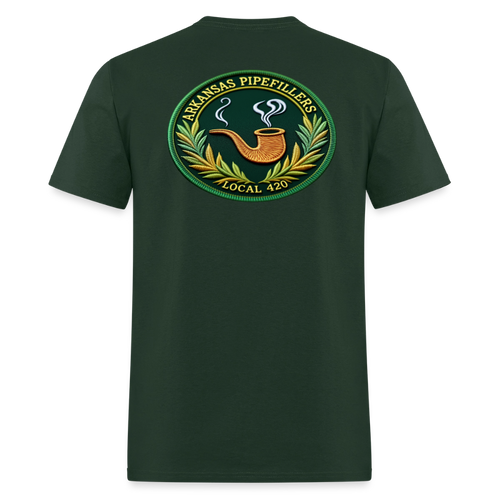 ARKANSAS PIPEFILLERS LOCAL 420 F/B EMBLEMS  Men's T-Shirt - forest green