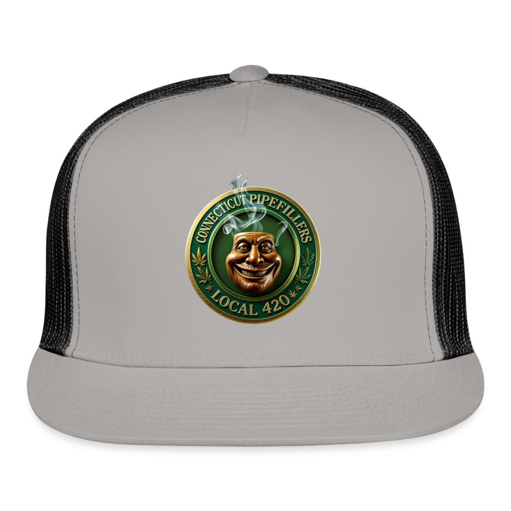 CONNECTICUT PIPEFILLERS LOCAL 420  Trucker Hat - gray/black