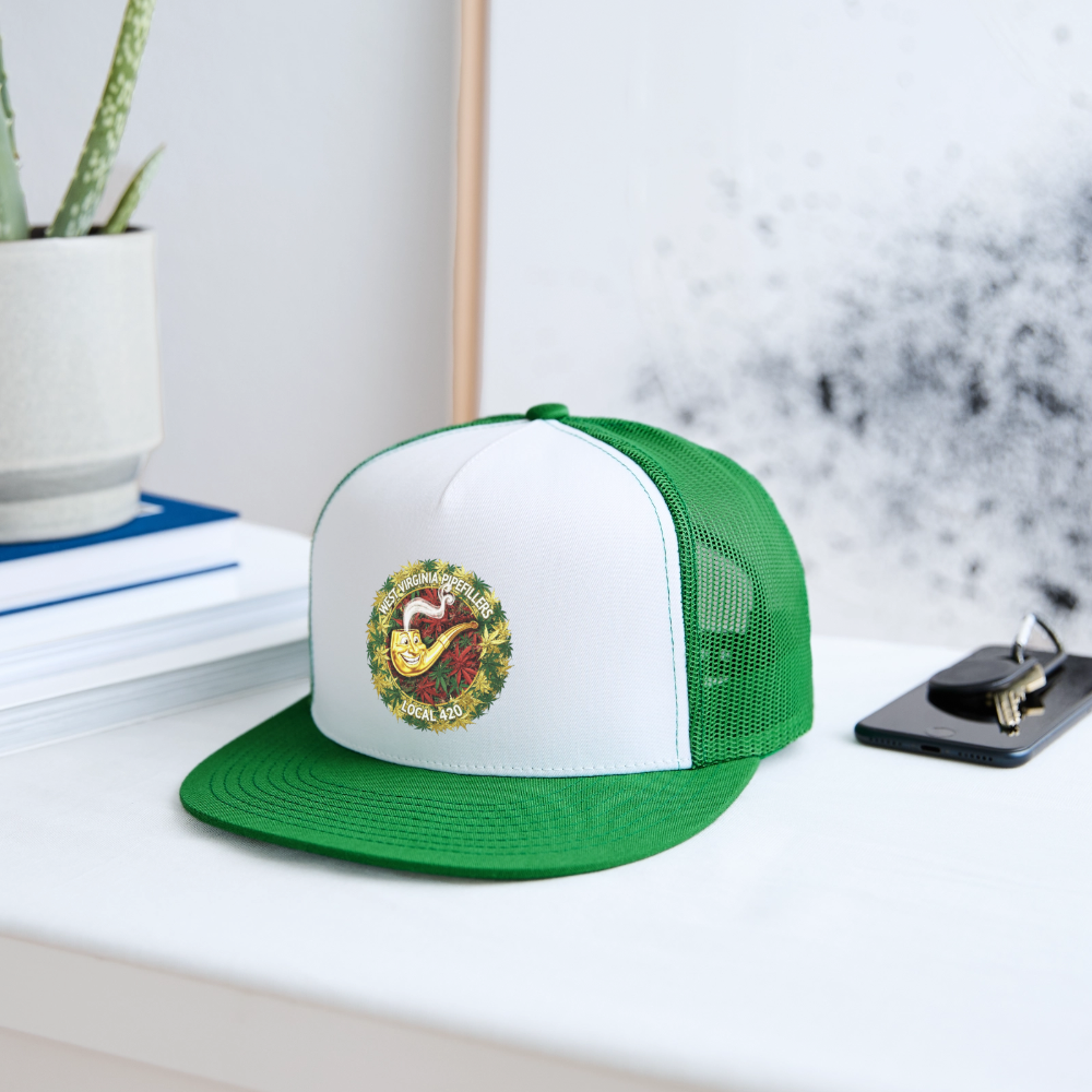 WEST VIRGINIA PIPIEFILLERS LOCAL 420 Trucker Hat - white/kelly green