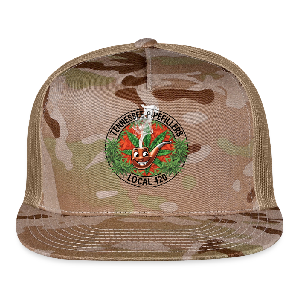 TENNESSEE PIPEFILLERS LOCAL 420 Trucker Hat - MultiCam\tan