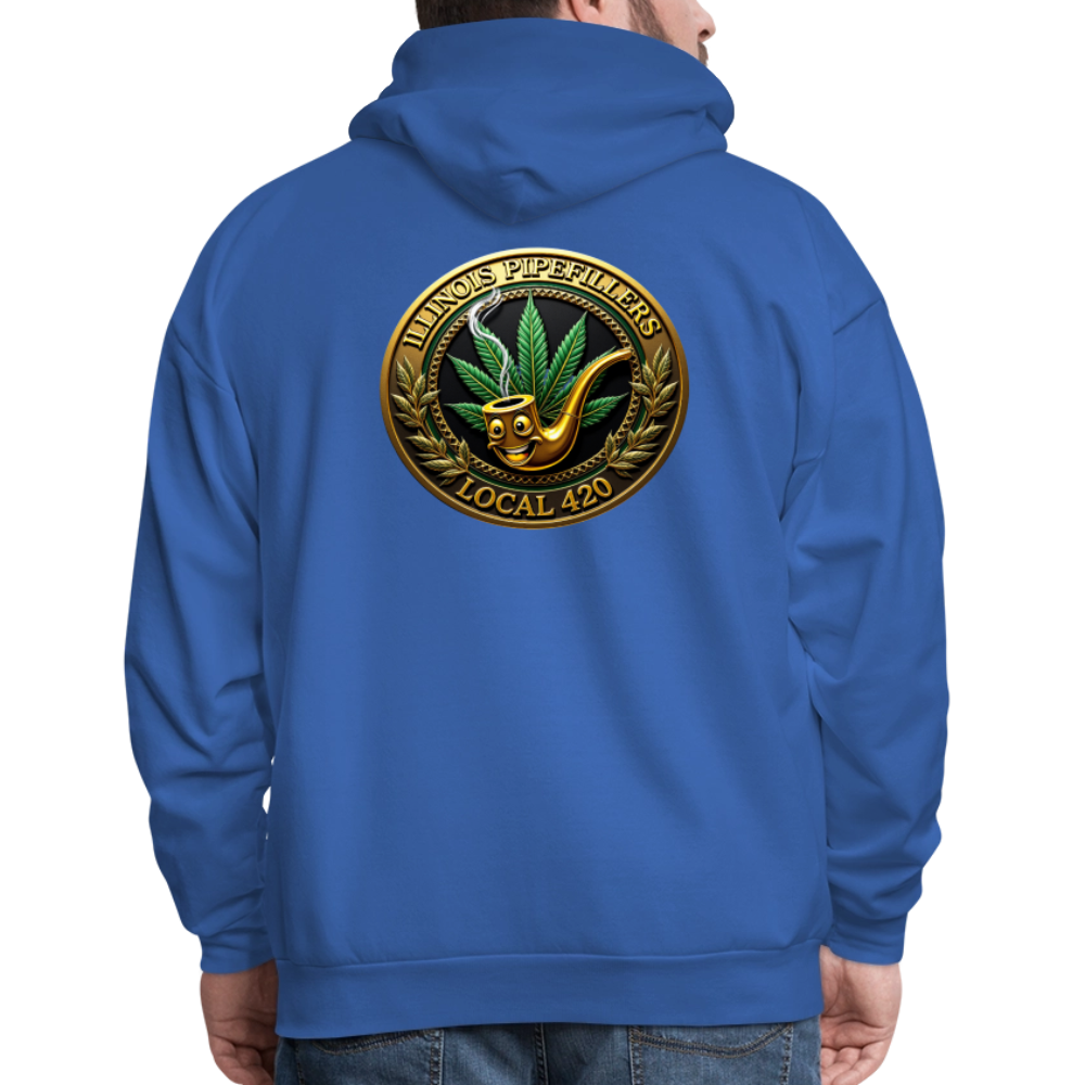 ILLINOIS PIPEFILLERS LOCAL 420 F/B EMBLEMS Men's Hoodie - royal blue