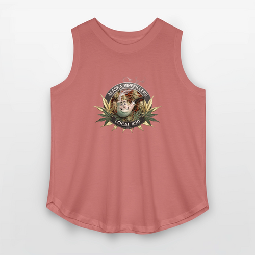 ALASKA  PIPEFILLERS LOCAL 420 F/B DESIGN Women's Curvy Relaxed Tank Top - mauve