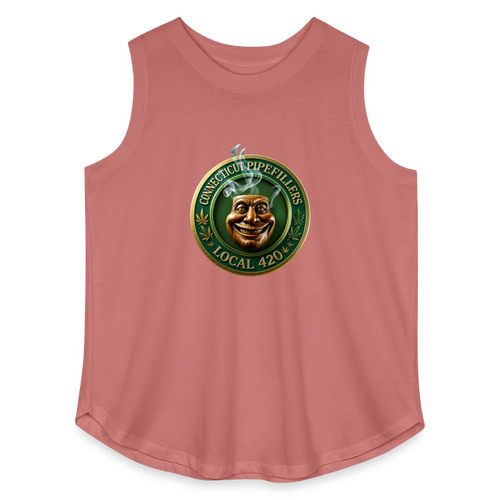 CONNECTICUT PIPEFILLERS LOCAL 420 F/B DESIGN Women's Curvy Relaxed Tank Top - mauve