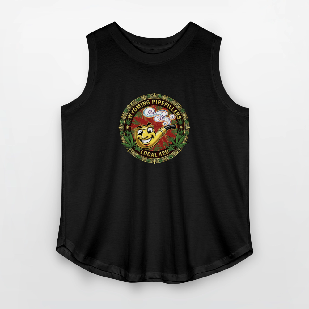 WYOMING PIPEFILLERS LOCAL 420 Women's Curvy Relaxed Tank Top - black