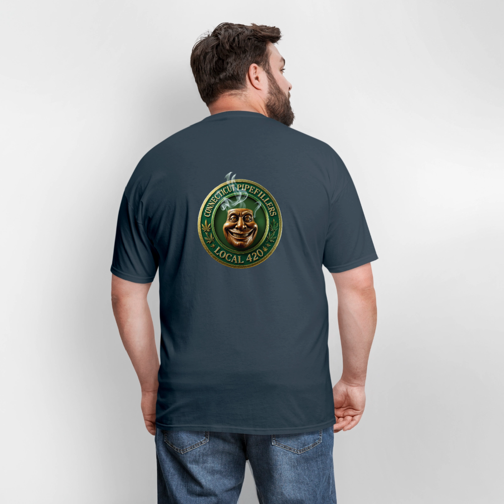 CONNECTICUT PIPEFILLERS LOCAL 420 F/B DESIGN Men's T-Shirt -  blue dusk