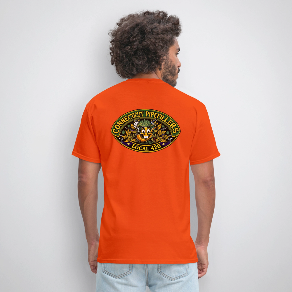CONNECTICUT PIPEFILLERD LOCAL 420 F/B DESIGN Men's T-Shirt - orange