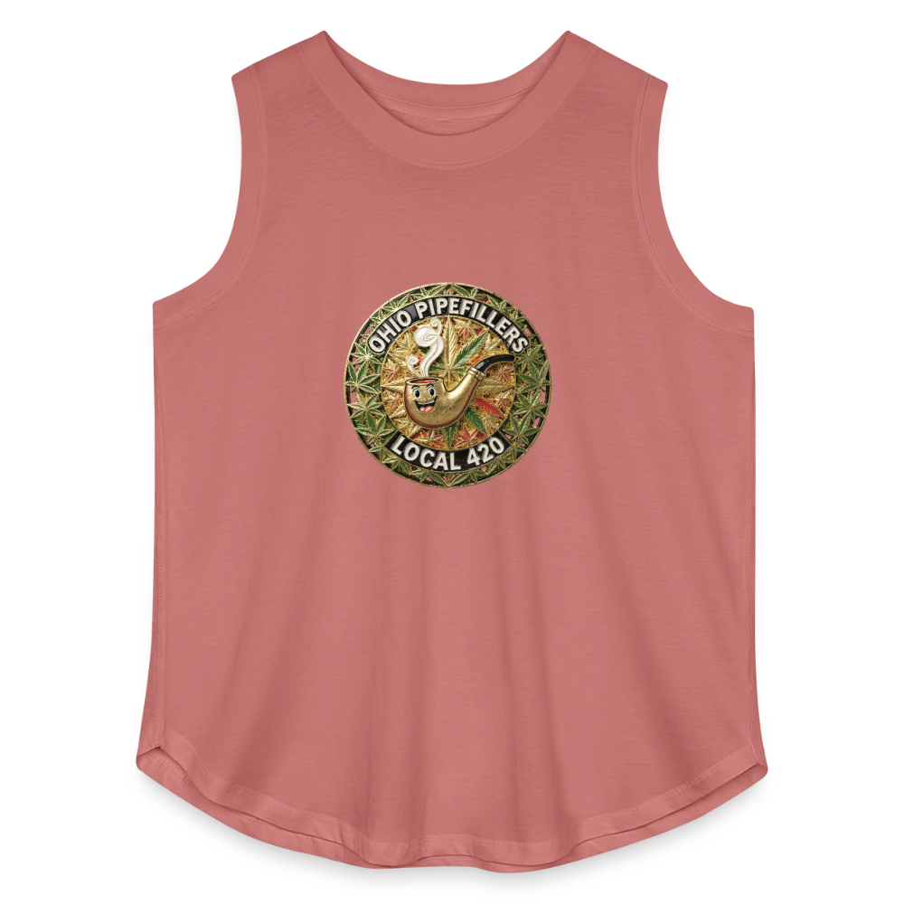 OHIO PIPEFILLERS LOCAL 420  Women's Curvy Relaxed Tank Top - mauve