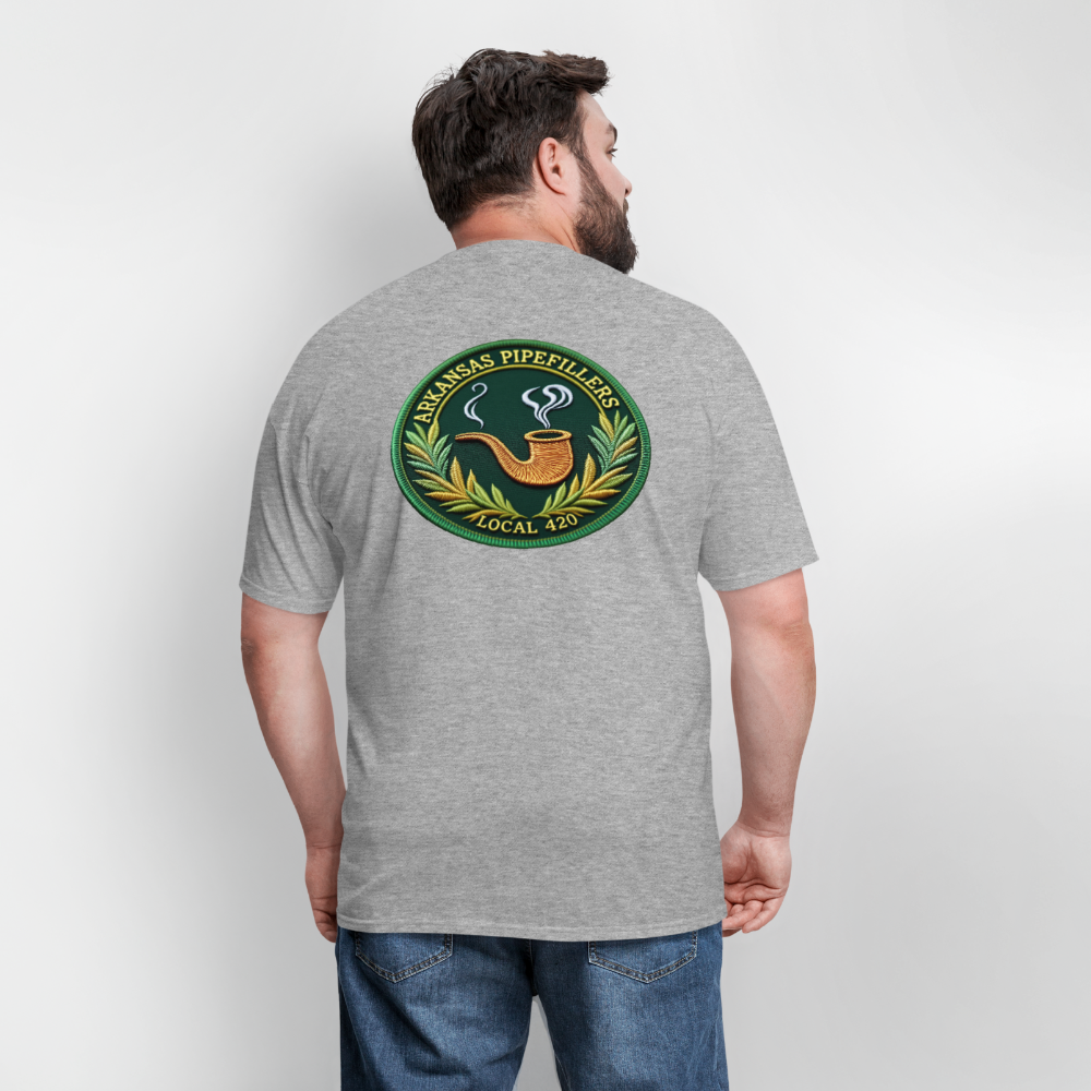 ARKANSAS PIPEFILLERS LOCAL 420 F/B EMBLEMS  Men's T-Shirt - heather gray