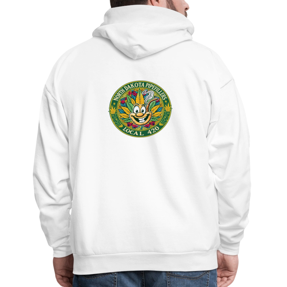 NORTH DAKOTA PIPEFILLERS LOCAL 420 F/B 2 DESIGNS Men's Hoodie - white