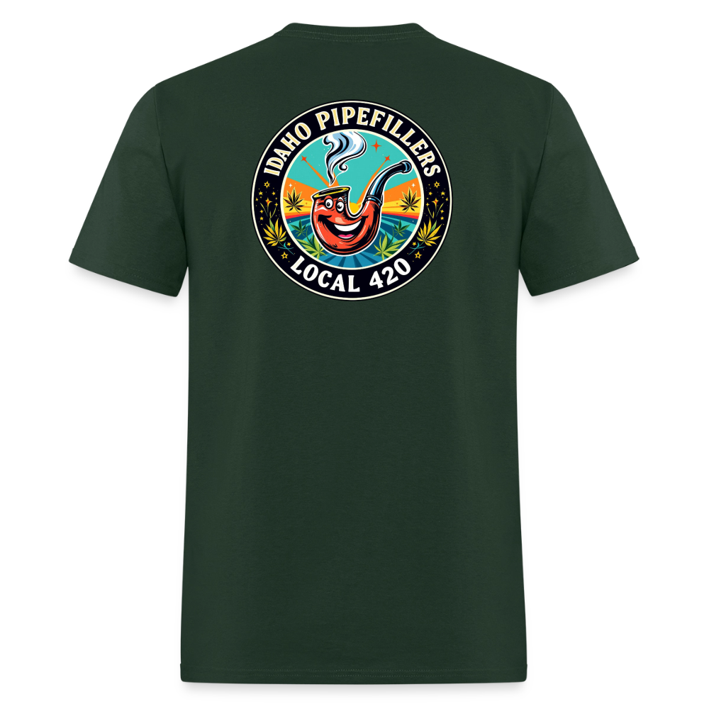 IDAHO PIPEFILLERS LOCAL 420 F/B DESIGN Men's T-Shirt - forest green