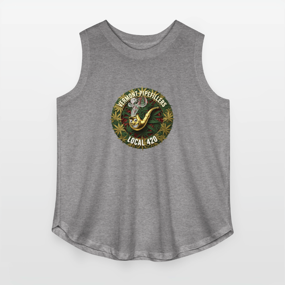 VERMONT PIPEFILLERS LOCAL 420 Women's Curvy Relaxed Tank Top - granite heather 