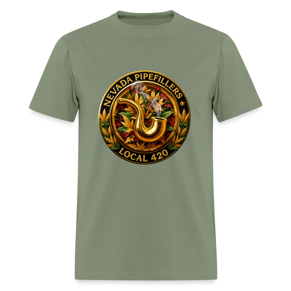 NEVADA PIPEFILLERS LOCAL 420  Men's T-Shirt - military green