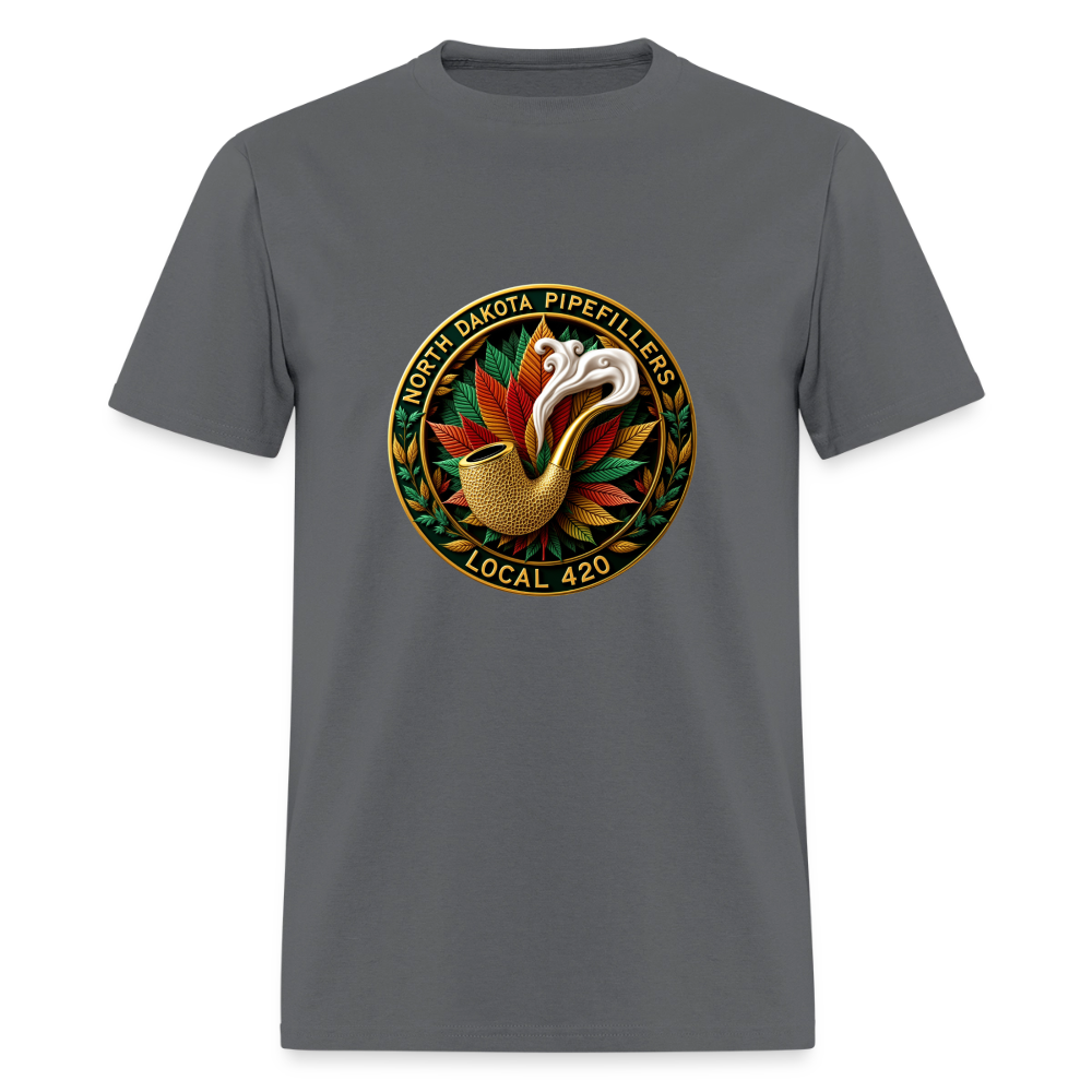 NORTH DAKOTA PIPEFILLERS LOCAL 420 F/B DESIGNS Men's T-Shirt - charcoal