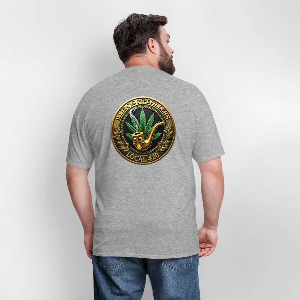 ILLINOIS PIPEFILLERS LOCAL 420 F/B DESIGN Men's T-Shirt - heather gray