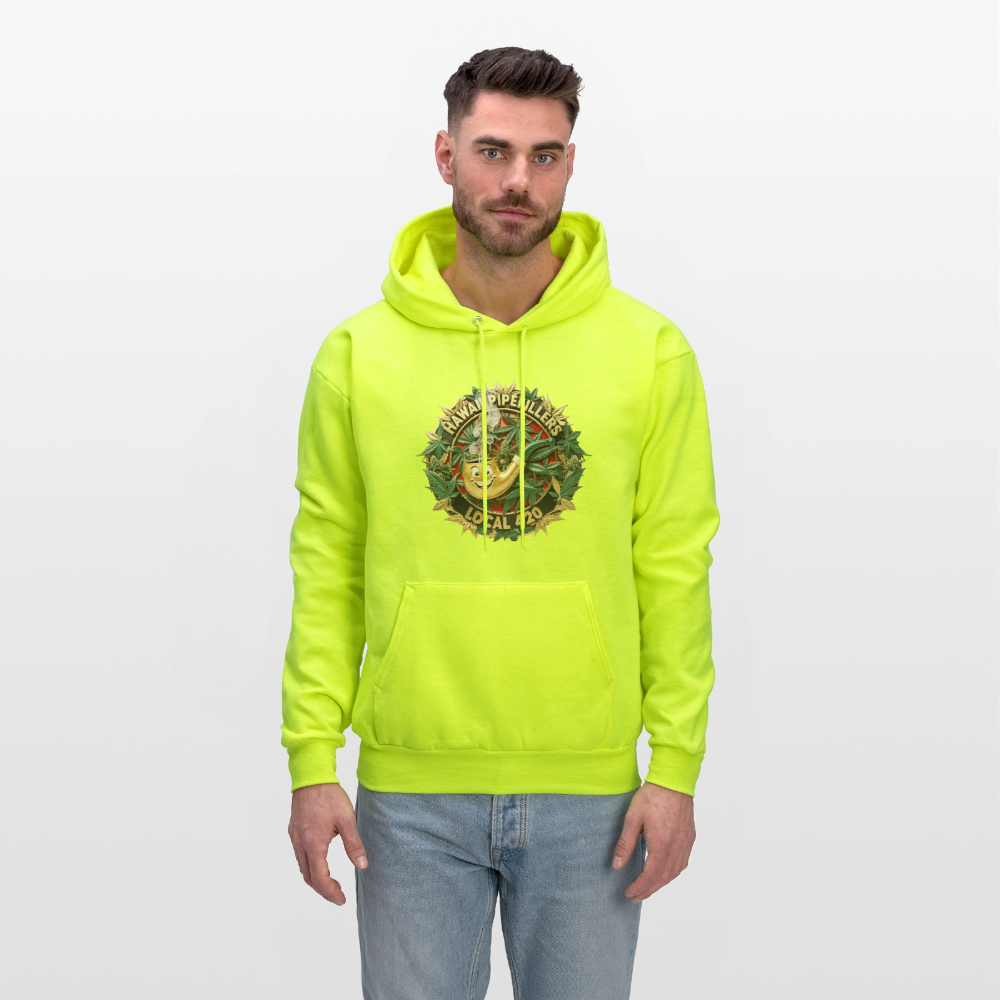 HAWAII PIPEFILLERS LOCAL 420 F/B DESIGN Men's Hoodie - safety green