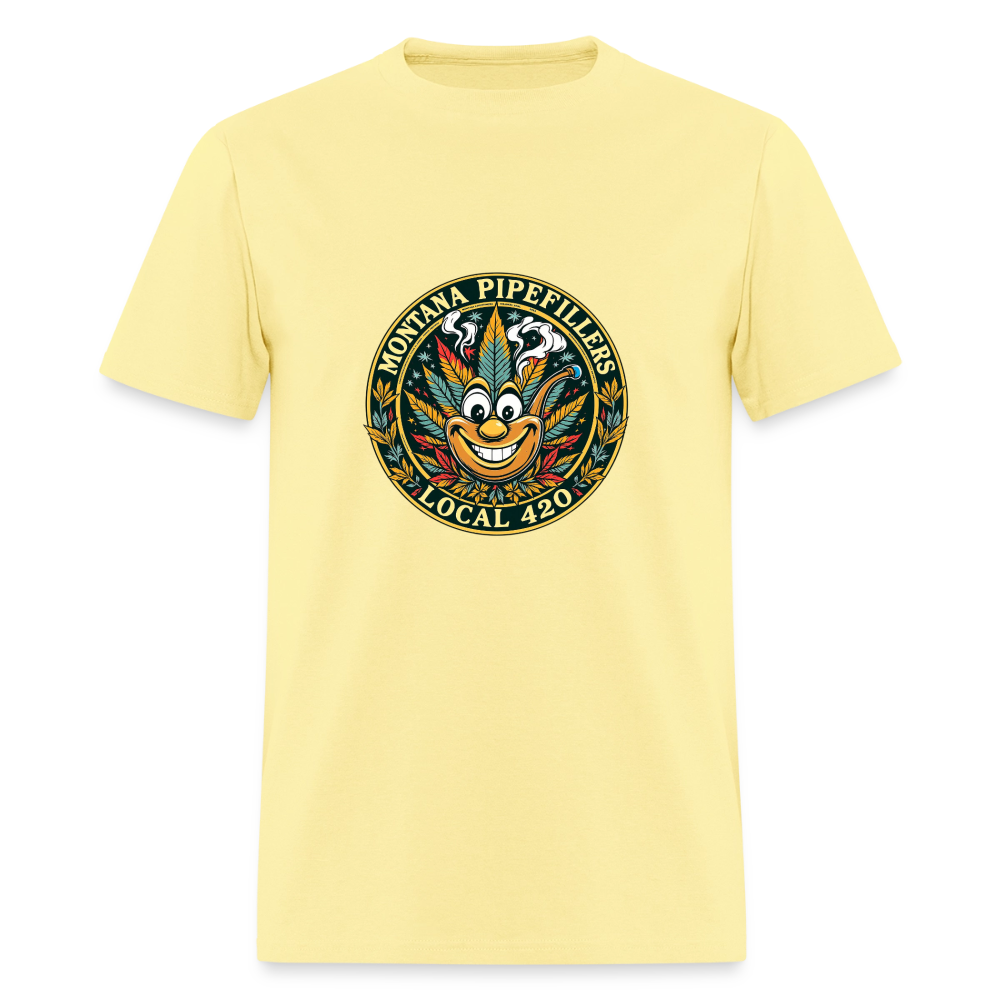MONTANA PIPEFILLERS LOCAL 420 Men's T-Shirt - cornsilk