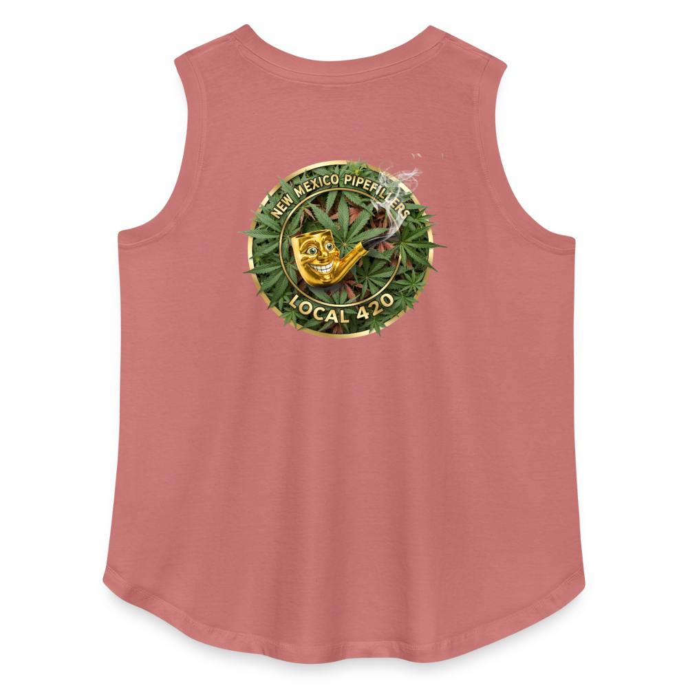 NEW MEXICO PIPEFILLERS LOCAL 420 Women's Curvy Relaxed Tank Top - mauve