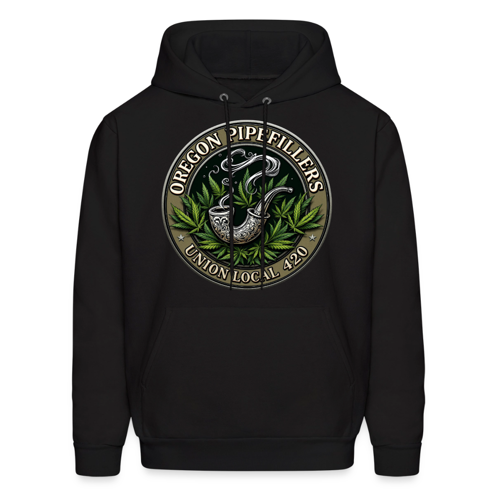 OREGON PIPEFILLERS LOCAL 420 2 EMBLEM Men's Hoodie - black