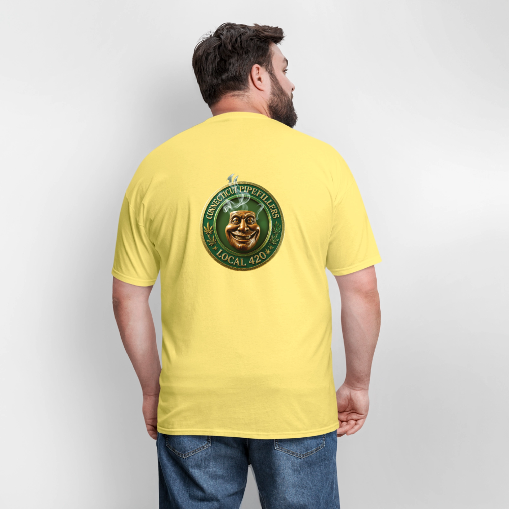 CONNECTICUT PIPEFILLERS LOCAL 420 F/B DESIGN Men's T-Shirt - cornsilk