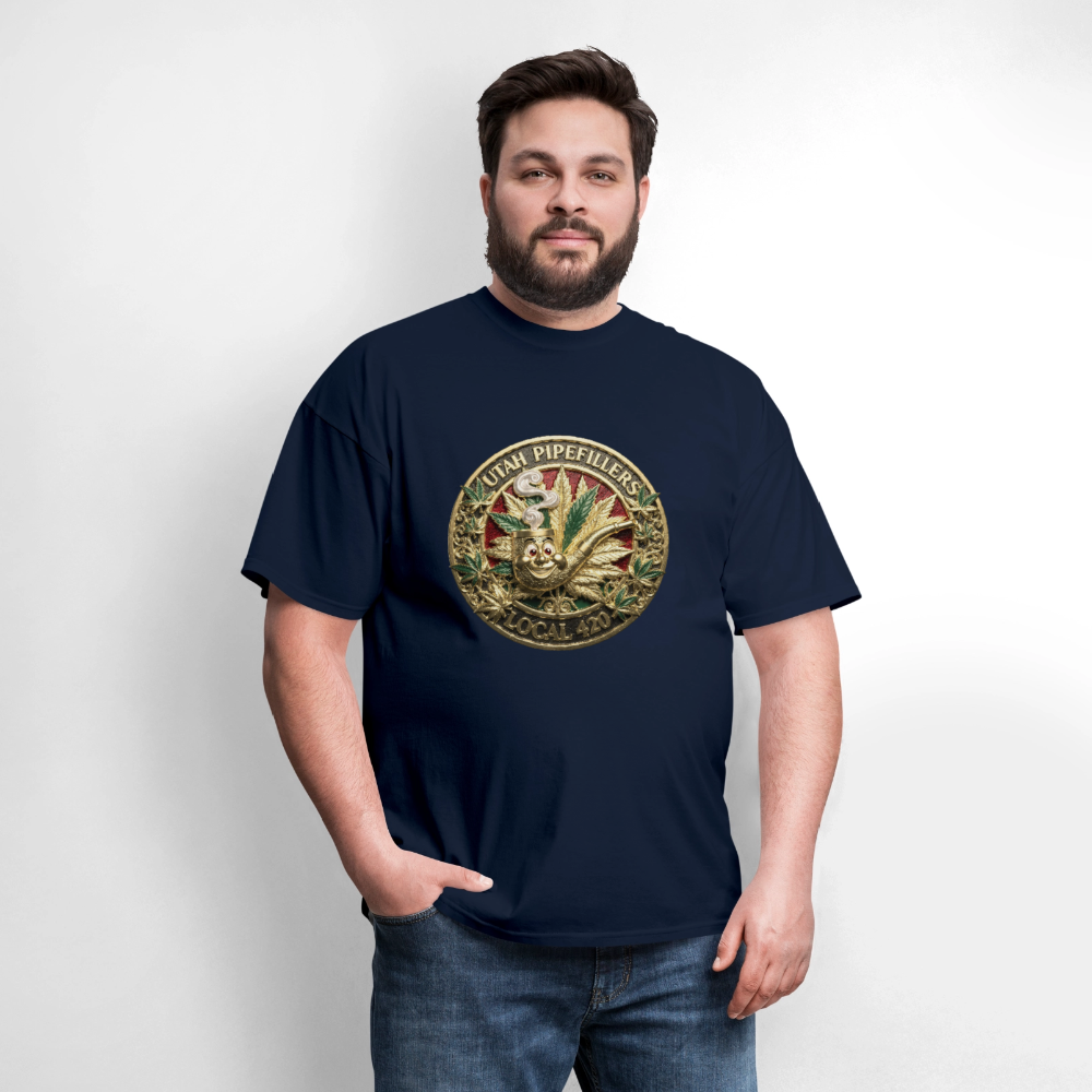 UTAH PIPEFILLERS LOCAL 420 Men's T-Shirt - navy