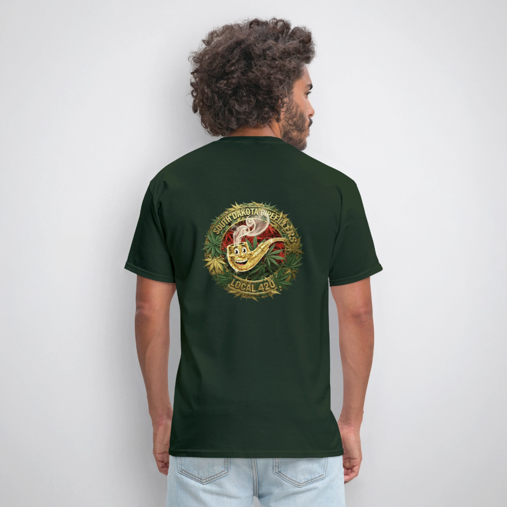 SOUTH DAKOTA PIPEFILLERS LOCAL 420  F/B DESIGN Men's T-Shirt - forest green