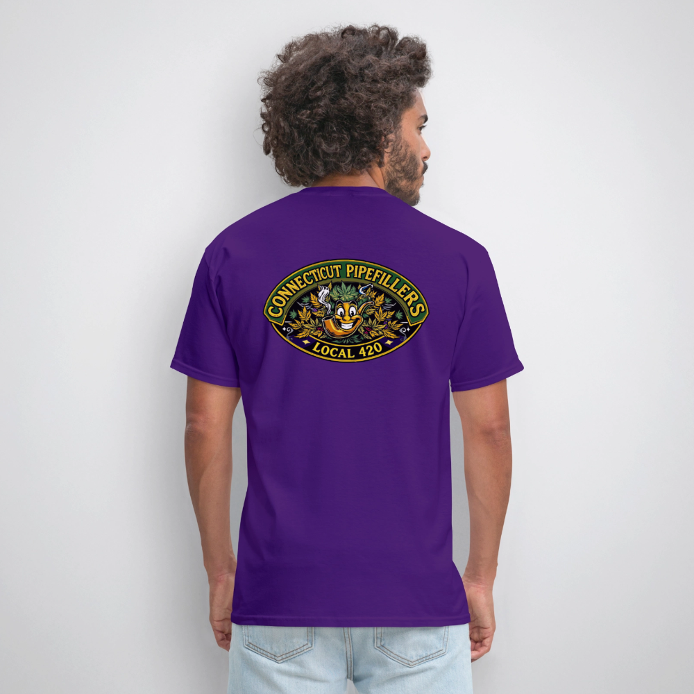 CONNECTICUT PIPEFILLERD LOCAL 420 F/B DESIGN Men's T-Shirt - purple