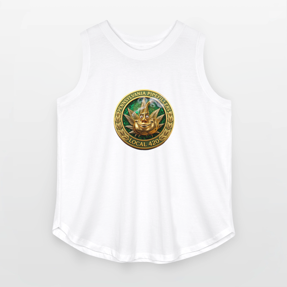 PENNSYLVANIA  PIPEFILLERS LOCAL 420 Women's Curvy Relaxed Tank Top - white