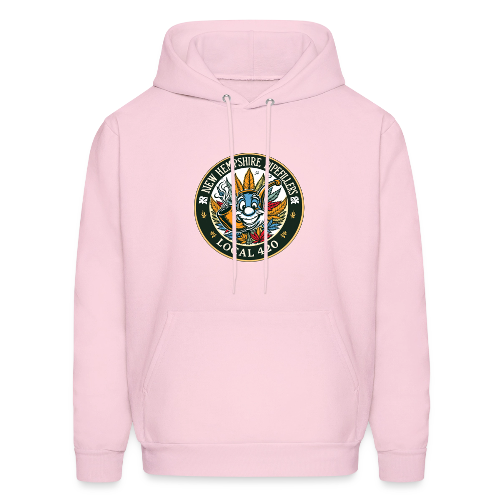NEW HEMPSHIRE PIPEFILLERS LOCAL 420 2 EMBLEM Men's Hoodie - pale pink