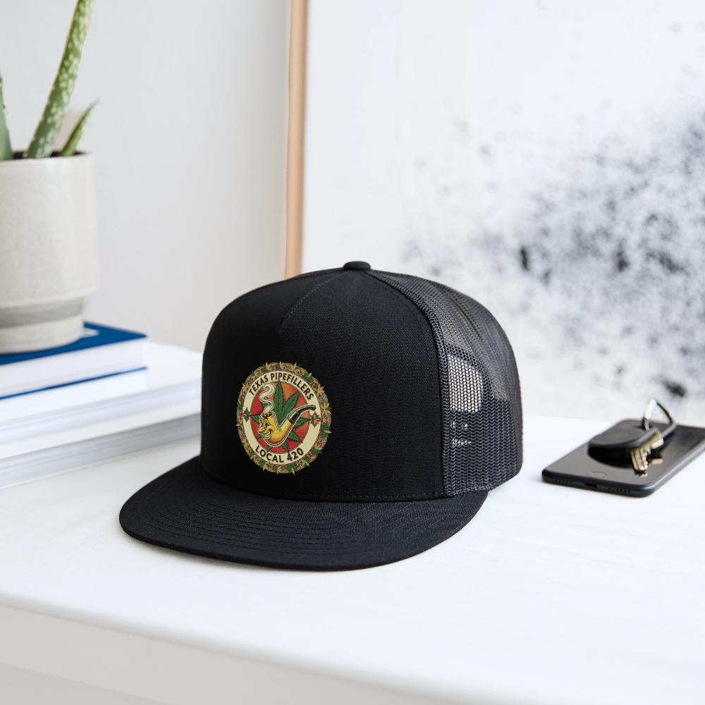 TEXAS PIPEFILLERS LOCAL 420 Trucker Hat - black/black