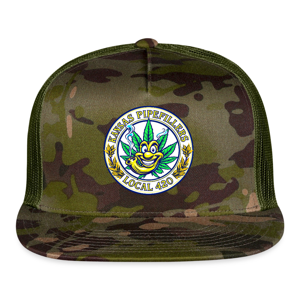 KANSAS PIPEFILLERS LOCAL 420 CAMO Trucker Hat - MultiCam\green