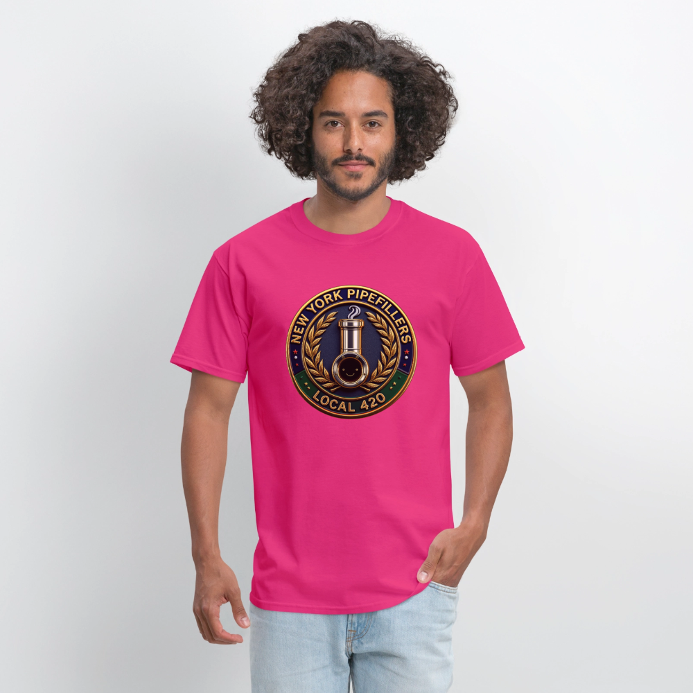 NEW YORK PIPEFILLERS LOCAL 420 Men's T-Shirt - fuchsia