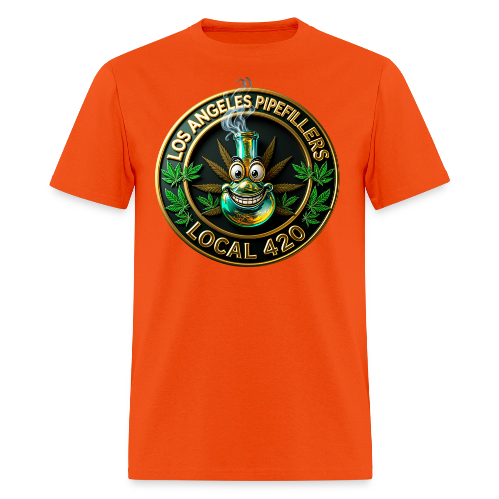 LOS ANGELES PIPEFILLERS LOCAL 420 F/B DESIGNS Men's T-Shirt - orange