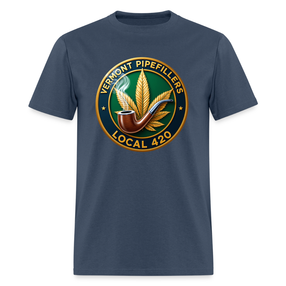 VERMONT PIPEFILLERS LOCAL 420 Men's T-Shirt -  blue dusk