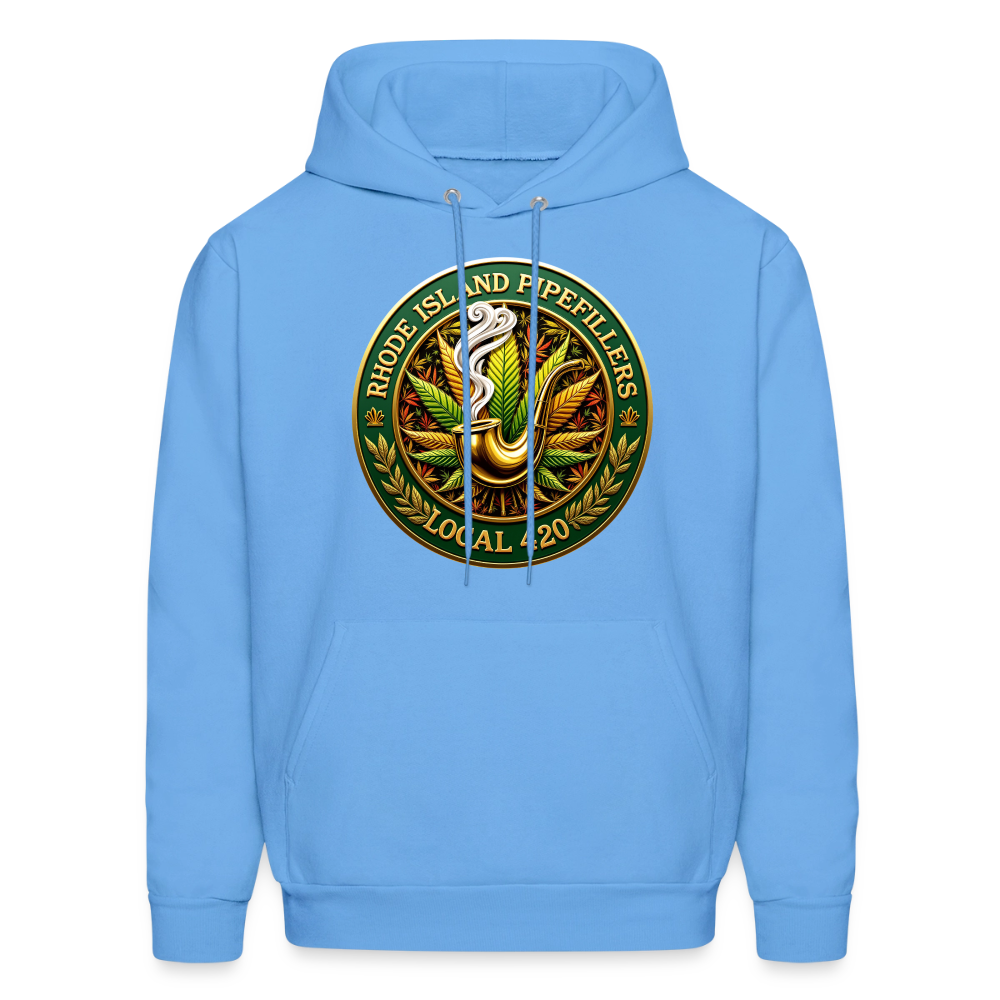 RHODE ISLAND PIPEFILLERS LOCAL 420 F/B DESIGNS Men's Hoodie - carolina blue