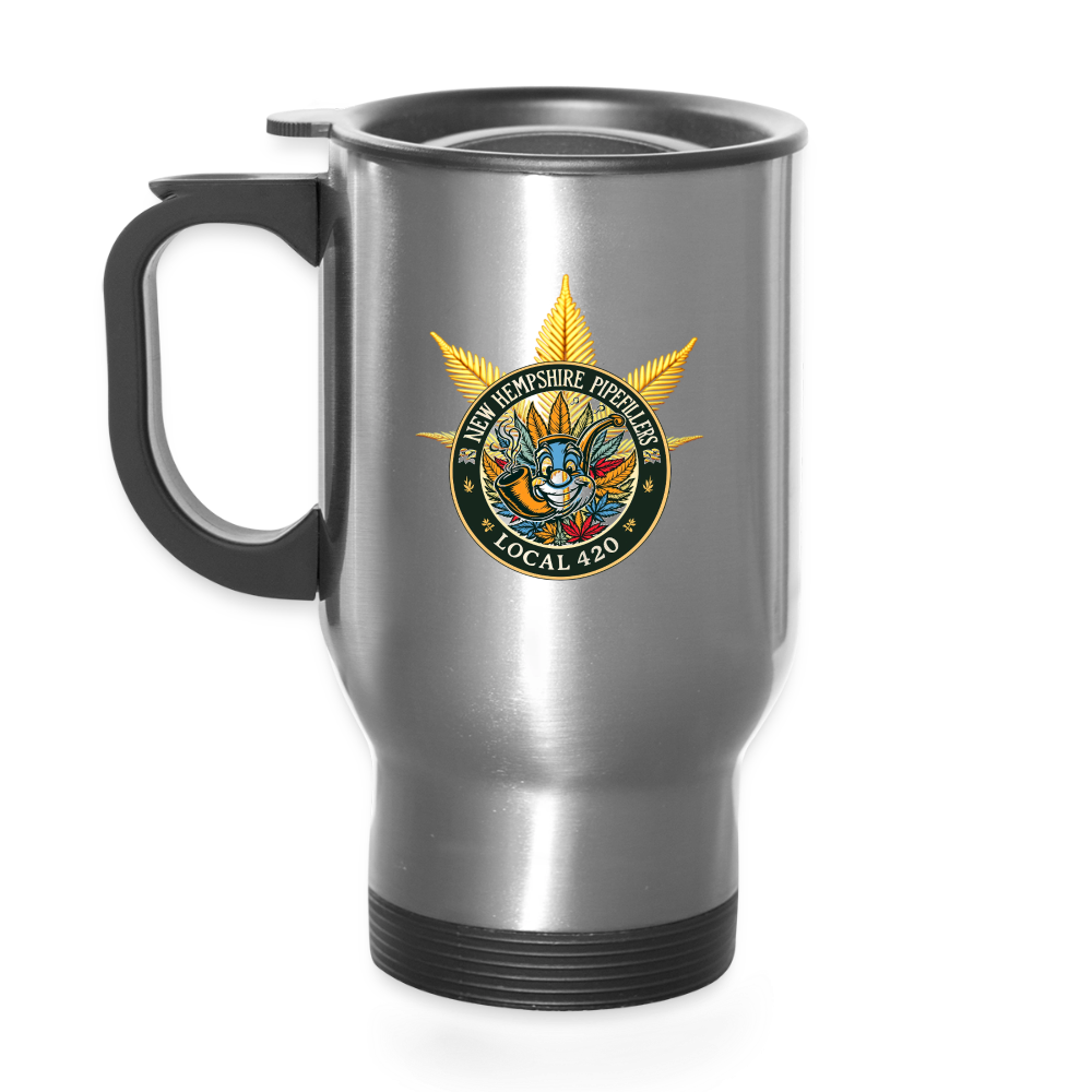 NEW HEMPSHIRE PIPEFILLERS LOCAL 420 14oz Stainless Steel Travel Tumbler - silver