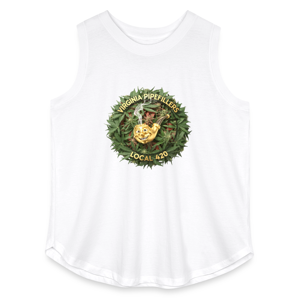 VIRGINIA PIPEFILLERS LOCAL 420 Women's Curvy Relaxed Tank Top - white