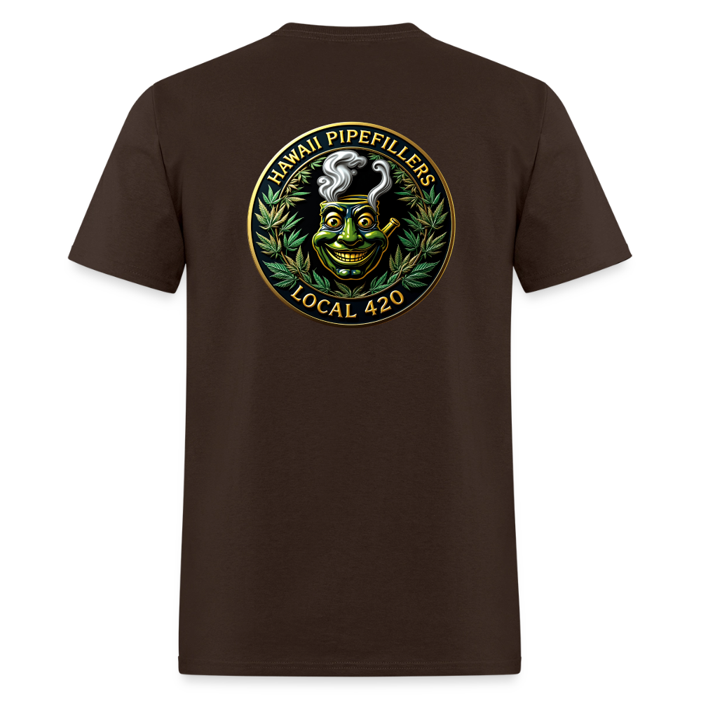 HAWAII PIPEFILLERS LOCAL 420 F/B DESIGN  Men's T-Shirt - brown